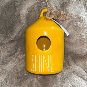 Rae Dunn SHINE Yellow Ceramic Birdhouse NWT